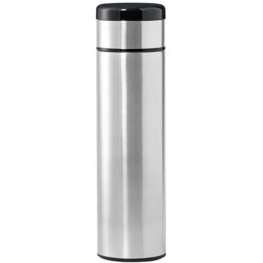 Kovel Giftology Double Walled Insulated Flask with Temperature Lid Silver